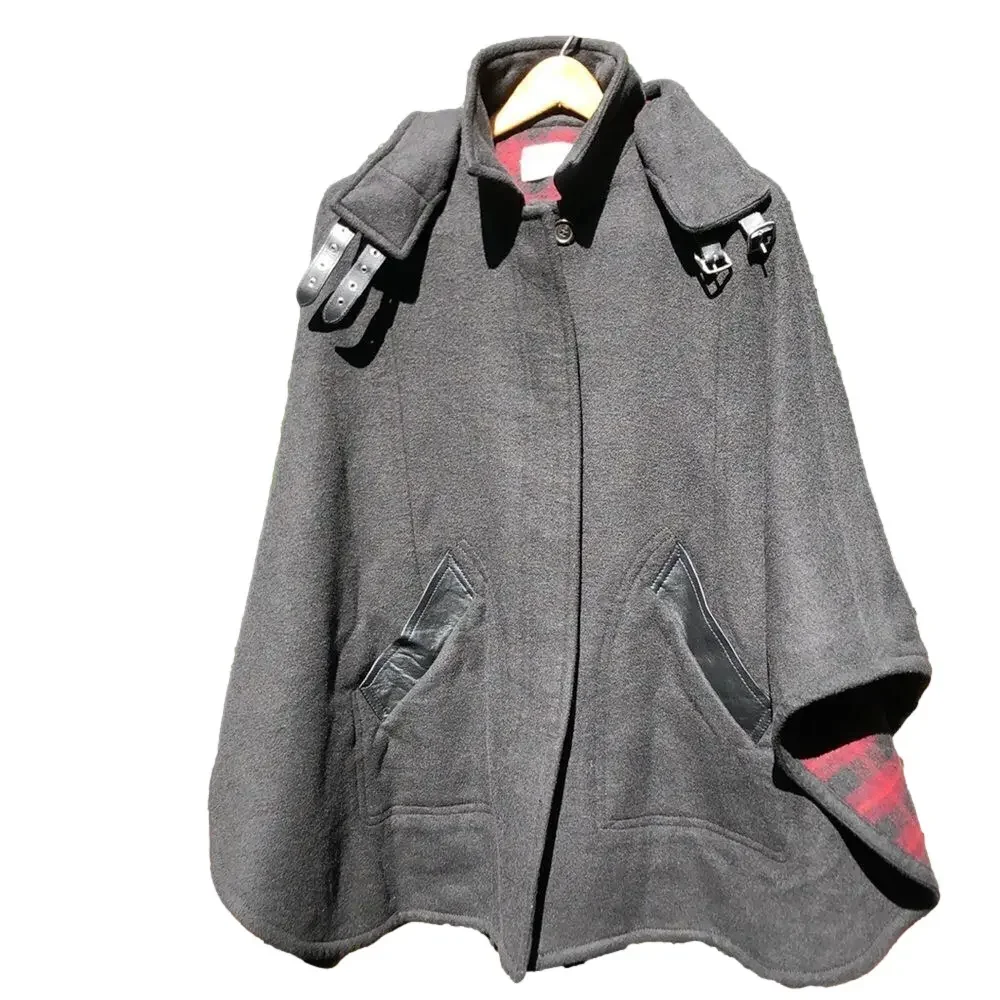 COACH CAPE w/DETACHABLE HOOD Wm Sz XS/S, RN 132154, Black Oversized NEW